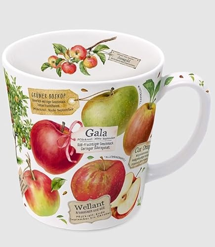 Kaffeebecher Apfelwissen, Kaffeetasse Tassen Teetassen Kaffeepott Henkelbecher, Äpfel, verschiedene Apfel Sorten