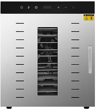 SULQING 6/8/10/12 Trays Stainless Steel Biltong Box Food Dehydrator And Drying Cabinet – Large 8/29/30/72 L︱500W/800W/1200W Food Dehydrator For Jerky︱30-90°C Adjustable Thermostat︱Low Noise