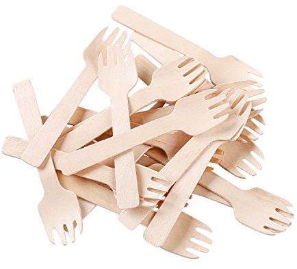 Gmark 1.5mm Extra-Thick Mini Wooden Sporks (4 Inch) - 200 Count Heavy Duty 2-in-1 Birch Wood Utensils - Sturdy No-Snap Small Fork-Spoon Combo for Appetizers & Desserts - Eco-Friendly GM1058