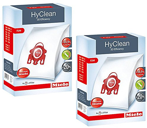 Miele HyClean 3D Efficiency Dust, Typ FJM, 8 Beutel & 4 Filter, Rot