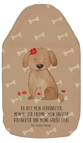 Mr. & Mrs. Panda Wärmflasche Hund Dame - Geschenk, Hundemama, niedlich, Hundebesitzer, Liebe, liebenswert, Kleine Wärmflasche, Wärmflasche mit Bezug,