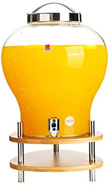 Aprilhp Barattolo in Vetro Trasparente con Staffa, Dispenser di Bevande con Rubinetto