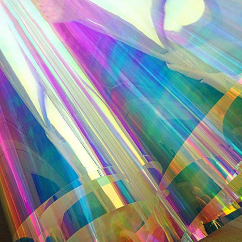 HOHOFILM Selbstklebende holografische Fensterfolie, Bastelbögen, Aufkleber, Regenbogeneffekt, schillernde Fenstertönung für Zuhause, Glas, dekorative Tönung, Weihnachtsglasaufkleber, 60 x 200 cm