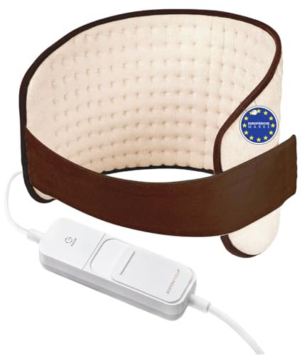 Termoforo Elettrico WarmFlex | Morbida Microfibra 29x69 cm | Riscaldamento Rapido | Sollievo dal Dolore | 3 Livelli di Temperatura | Display Luminoso | Lavabile in Lavatrice + Cintura Regolabile