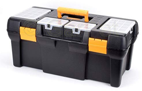 Werkzeugkoffer leer groß Werkzeugkasten Werkzeugkiste Werkzeugkästen Kunststoff Angel Box Kiste Haushalt Tool Box Set 58 x 28 x 25 cm