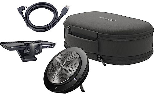 Jabra PanaCast Panoramic 4K Video Conferencing Camera Bundle - Plug-and-Play Video Camera with 180 Degree Field of View - Jabra Speak 710 MS Conference Speaker and Accessories