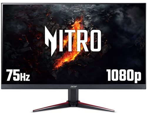 Acer Nitro VG240Ybmiix 23.8 inch Full HD Gaming Monitor (IPS Panel, FreeSync, 75Hz, 1ms, HDMI, VGA, Black/Red)