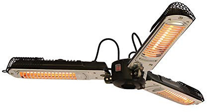 Outdoor Infrared Heater, 2000W Parasol Patio Heaters With 3 Adjustable Power Settings, Halogen Electric Heater For Garden Balcony Terrace,Black