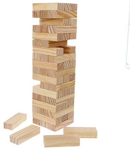 Stands Out, Supplying Outstanding Gifts Mind Games Traditional Wooden Stacking Tumbling Tower Game For Kids Families Travel 26x6.5x6.5cm