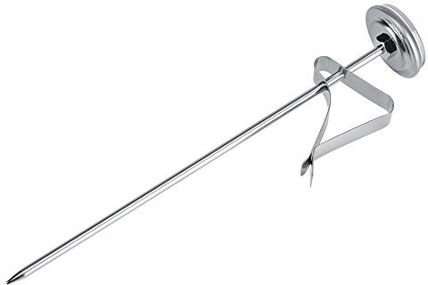 Raguso Thermomètre à Lait en Acier Inoxydable, -10~110 ℃ thermomètre à mousseur à Lait avec Clips et sonde pour café, Confiture et moussage Liquide
