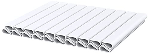 WDB - Befestigungsclips Klemmschienen für Sichtschutzstreifen - Sichtschutz/Windschutz für Garten und Zaun – Doppelstabmattenzaun - für Basic Line - 20 Stück - Weiß - RAL 9003