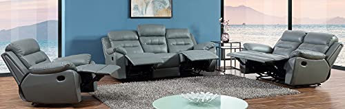 Mapo Möbel Voll-Leder Sofagarnitur Fernsehsofas Relaxsofas 5131-3+2+1-A-8303