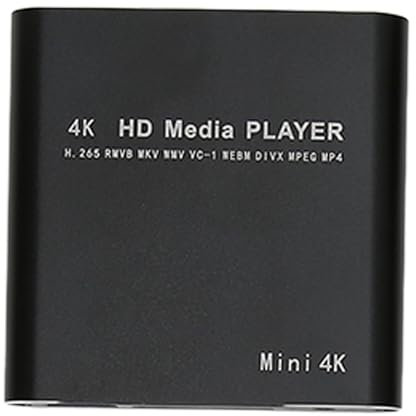 Lettore Video HD, Mini Lettore Multimediale in Streaming 4K, Supporta PPT, PDF, Memoria 4G Integrata, per Schede di Archiviazione USB AV con Interfaccia Multimediale HD, da 100 a 240 V(Spina UE)
