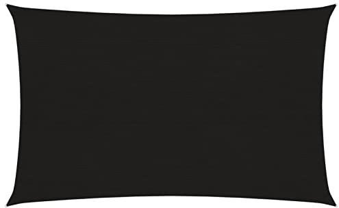 Mogou Sun sail, privacy screen, balcony, sun protection, sun protection awning, rain protection balcony, side awning, privacy screen terrace, 160 g/m², black, 2 x 4.5 m HDPE