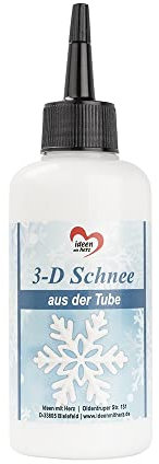 Ideen mit Herz 3-D Schnee aus der Tube | dekorative Schneepaste zum Basteln | Deko-Schnee | Kunst-Schnee | in praktischer Dosiertube (150 ml)