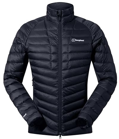 Berghaus Men's Tephra Stretch Reflect 2.0 Down Jacket | Extra Warmth | Packable | Polartec Insulated Jacket, Black/Black, L
