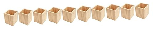 STOBOK 10 Stück Stifthalter Aus Kiefernholz Holzstifte Holz Für Büro Schreibtisch Büro Geschenk Make-Up Runder Stiftbehälter Aus Holz Sukkulenten-Blumentöpfe