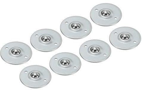 PATIKIL Roller Ball Transfer Bearing 1/2, 8 Pack Load 17lbs Disc Flange Mounted Carbon Steel Rotation Caster Unit for Conveyor Roller Stand Transmission