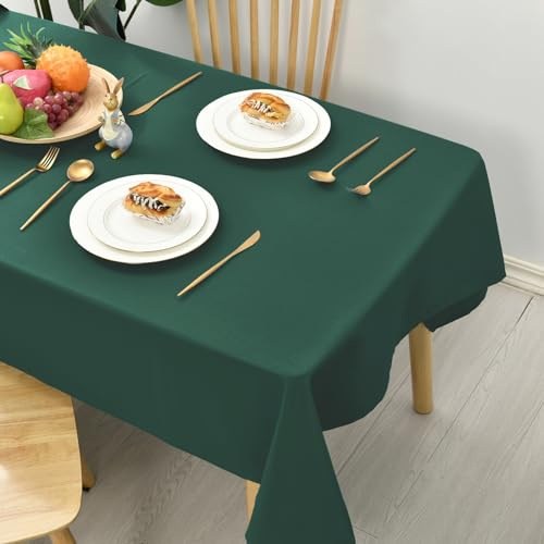 Hiasan Tischdecke Outdoor Wetterfest Abwaschbar Wasserdicht, Grün 140x240cm | Tischdecken aus Polyester, Tischtuch wasserabweisend mit Lotuseffekt, Kratzfest für Esszimmer Restaurant Party Balkon Garten