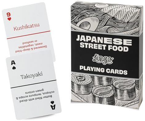 Lingo Japanese Street Food Playing Cards | Japanese Street Food Recipes & Tips Travel Flashcard Deck