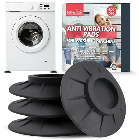SOL 4pk Anti-Vibration Pads for Washing Machines, Non-Slip Heavy-Duty Rubber Feet Mat for Stability Quiet Operation. Prevents Noise, Shock Absorbers, Reduces Shaking, Ideal for Stress-Free Wash Cycles