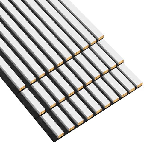golddoor Filz-Lamellen-Set, 12x28 mm, Verbindungsmodule 46 cm, Gesamtlänge 275 cm Holzpaneele, wandpaneele, holzoptik, lamellenwand