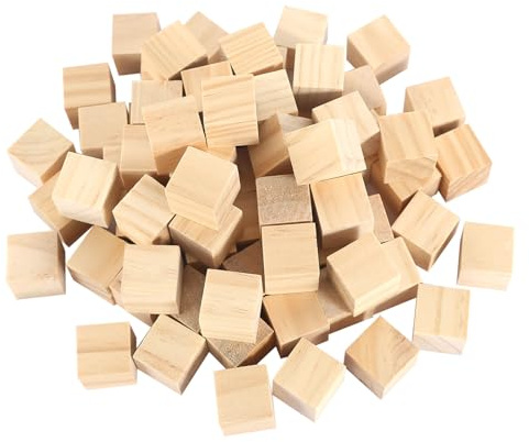 120 Piezas Cubos de Madera 20 mm Bloques de Madera Sin Terminar Naturales Bloques Cuadrados de Pino Crudo Bloque Madera Manualidades para Bricolaje Pintura Decoración Artesanal Números