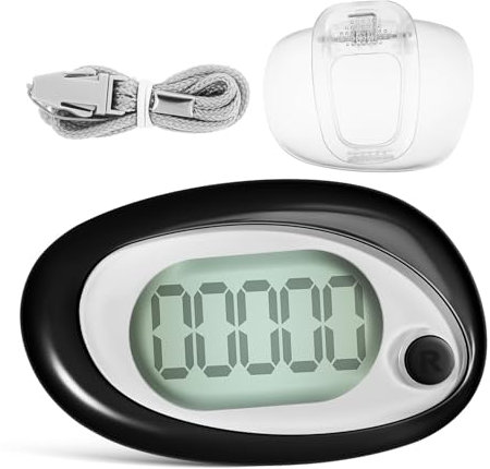 WOONEKY Compteur De Précis Podomètre Portable pour Fitness Et Randonnée avec Lanière Suivi des Étapes pour Seniors Et Adultes