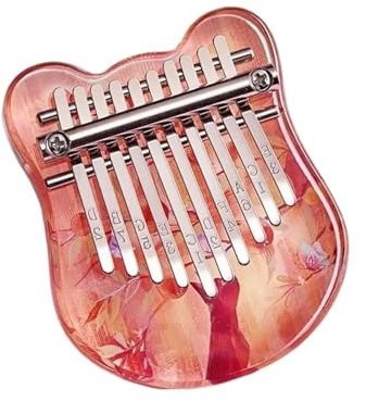 Kalimba Instrument 10 Tasten Kalimba Mini Musiktastatur Acryl Transparent Kalimba Instrument Blüten Kalimbas(Style 2)