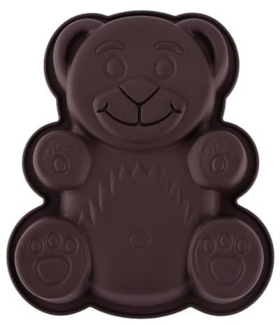 GXGM Backform Bär Kuchenbackform braun Silikon Kindergeburtstag Weihnachten Silikonform für Kuchen Eis Schokolade Brot Dessert Pudding, 1 Stück