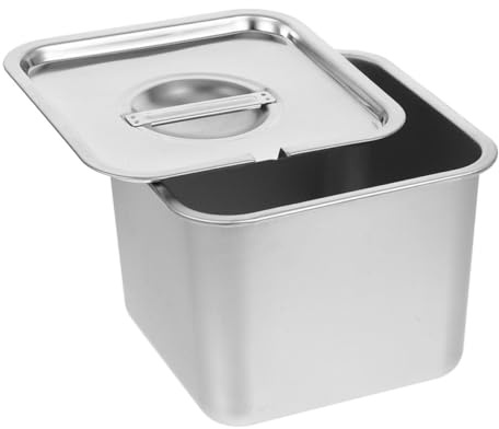 CIYODO Contenedor Fácil de Limpiar con Tapa de Acero Inoxidable para Helado y Almacenamiento Versátil para Congelador y Cocina Moderna