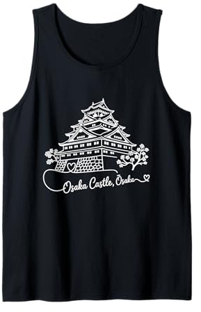Castillo de Osaka, Osaka, Japón Signature Heart Art - Recuerdo Camiseta sin Mangas