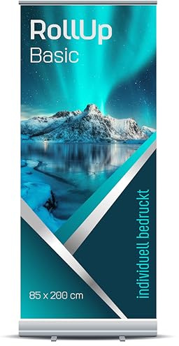 Generisch RollUp - individuelles Werbedisplay - Basic| inkl. Druck | inkl. Tragetasche (85 x 200 cm)