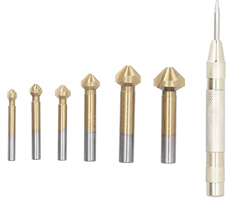 Juego de brocas avellanadoras de 7 uds, Titanize, resistente al óxido, resistente y duradero, brocas de 90 grados, Kit de aberturas de madera