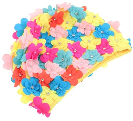 Alipis Cuffia da Bagno Donna con Design Floreale Alta Elasticità per Capelli Lunghi Resistente e Confortevole per Piscina e Spiaggia