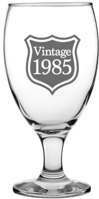 NOT JUST A PRINT Personalised Engraved Tulip Beer Glass – Custom Name, Message or Logo – Pint Glass Gift for Mum, Dad, Birthdays, Christmas, Father’s Day – Custom Beer Glass 16oz (Vintage MILESTO)