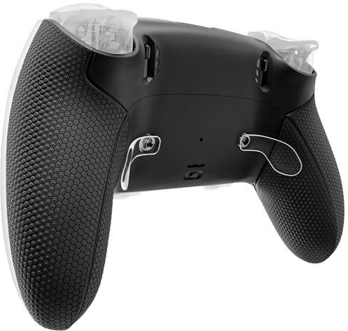 eXtremeRate Beyond-ARC Cover Posteriore Compatibile con ps5 Edge Controller | Grip Gommato, Shell Striscia Frontale, Scocca Inferiore, Accessori di Ricambio, Nero