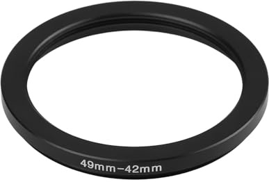 SG Store 1x 49mm Male to 42mm Female T2 Adapter Ring Aluminum Alloy for Camera Lens Filter Conversion Black