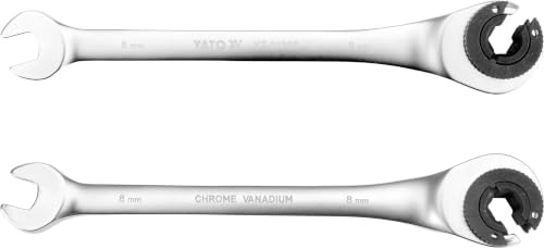 Ratchet Ring Wrench 8mm Half Open 72 Teeth 160mm Combination Wrench Tool for Vehicle Service Mechanical Work Stainless Steel Complex Accessibility Mamuth Wild Nature