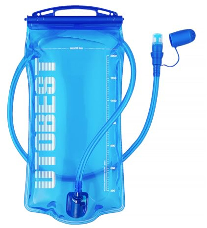 UTOBEST Fuktblåsa, läckagesäker vattenblåsa, 1L 1,5L 2L 3L, vattenpåse BPA-fri, för löpning cykling vandring camping, BLÅ