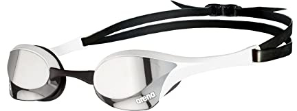 ARENA Cobra Ultra Swipe Mirror Lunettes de Natation Unisexe Adulte Race, Lunettes de Natation avec Lentilles Courbes Miroir, Anti-buée, Protection UV, 5 Ponts Nez Interchangeables