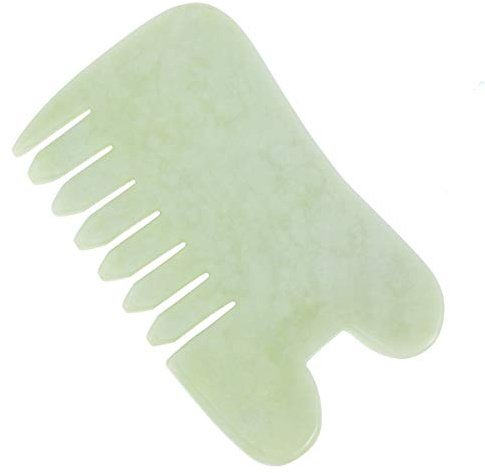 Gua Sha Stein, Jade Gua Sha Stein Kamm, Massage Werkzeug Schabbrett für Spa, Hautpflege und Trigger Point Treatment