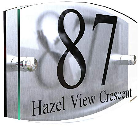 KSmart Modern Perspex Steel Aluminium Perspex Acrylic House Number Wall Plaque Sign