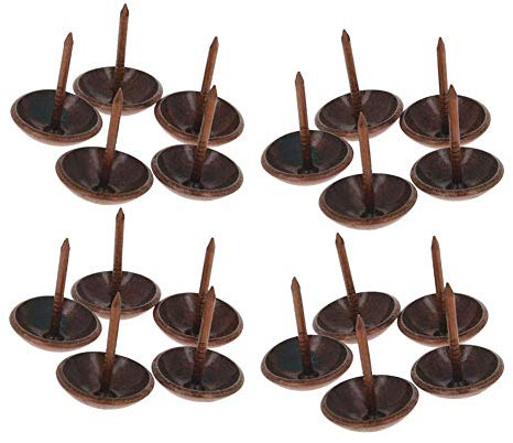 MroMax Polsternägel, 16 mm Kopfdurchmesser, antiker runder Daumen-Reißzwecken, roter Kupferton, für Möbel, Sofa, Kopfteile und Möbel mit Nickel-Finish, 20 Stück