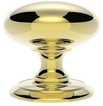 EUROART Large Round Victorian Centre Door Knob (Round Design) 100x90mm in Polished Brass