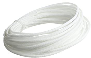 5M/16.4Ft Cable Management Sleeve, Woven White Cable Tidy Tube, Adjustable Split Sleeving for TV, Computer, Home Theater, Car and More - Diameter 30mm
