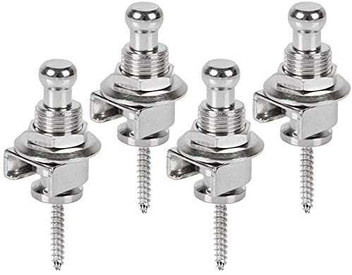 Mesee 4 Knöpfe für Gitarrengurt, aus Metall, Gurtschlösser für Gitarre, Riemen