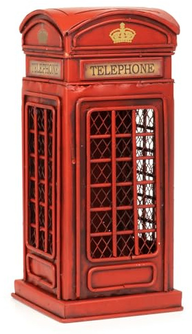 Moritz Blech-Deko Spardose Telefonzelle England rot Blechdekoration Blechmodell Modellauto Retro Sammlerstück Vintage Deko Nostalgie Antik Style