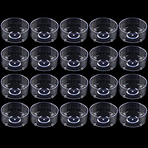 20 Pcs Small Reptile Feeding Bowl Plastic Water Bowl Food Dish for Spider Tarantula Small Reptile Lizard Gecko (Small: 1.43 D, 0.68 H)