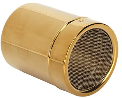 Stainless Steel Powder Shaker, Coffee Cocoa Dredges with Fine Mesh Lid, 2.8 x 3.5 inch Powder Sugar Shaker for Coffee Cocoa Chocolate Cinnamon, Gold